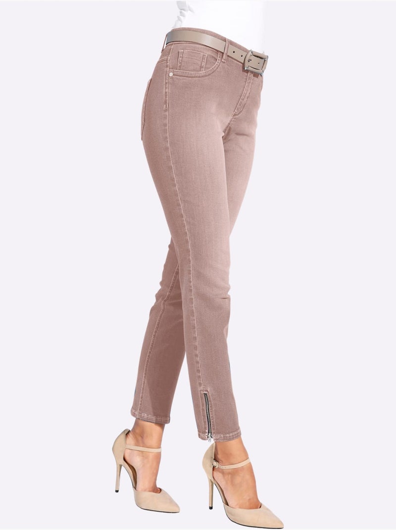 Jean Extensible Coupe 5 Poches - Taille Standard - Helline Rose - Kiabi