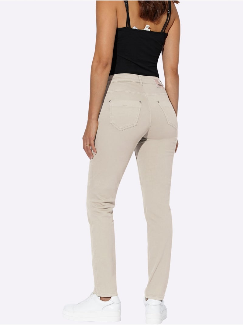 Jean Extensible Coupe étroite - Taille Courte - Helline Sable - Kiabi