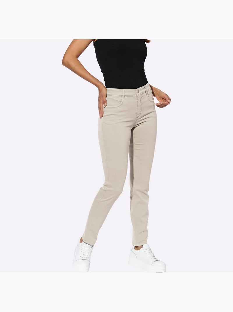 Jean Extensible Coupe étroite - Taille Courte - Helline Sable - Kiabi