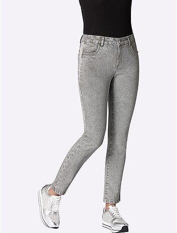 Jean Extensible Fente Aux Chevilles Décorée Tendance - Taille Standard - Moda Vilona