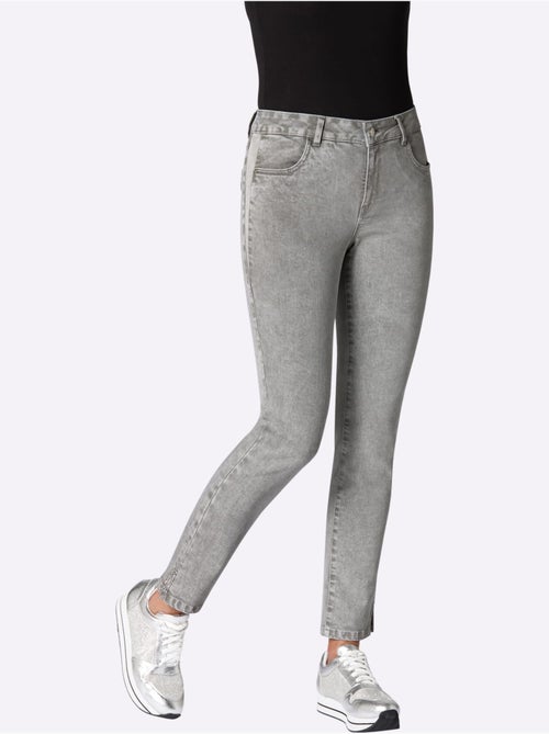Jean Extensible Fente Aux Chevilles Décorée Tendance - Taille Standard - Moda Vilona - Kiabi