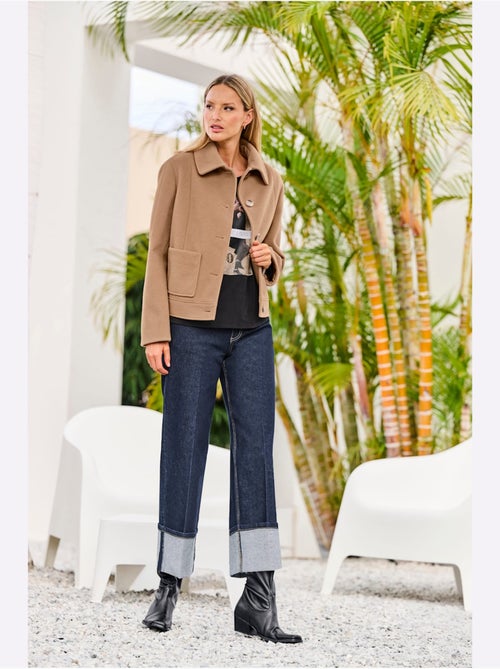 Jean Extensible Finition Des Jambes Avec Revers - Taille Standard - Helline - Kiabi