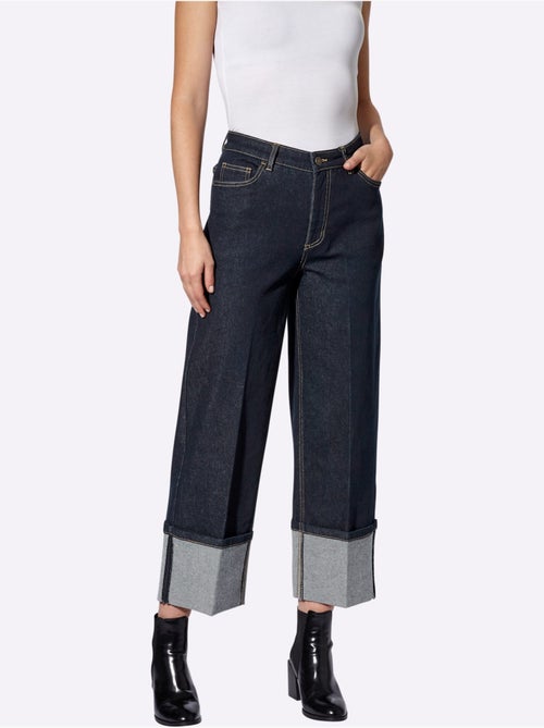 Jean Extensible Finition Des Jambes Avec Revers - Taille Standard - Helline - Kiabi