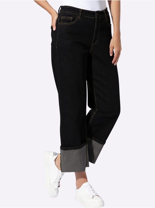 Jean Extensible Finition Des Jambes Avec Revers - Taille Standard - Helline - Kiabi