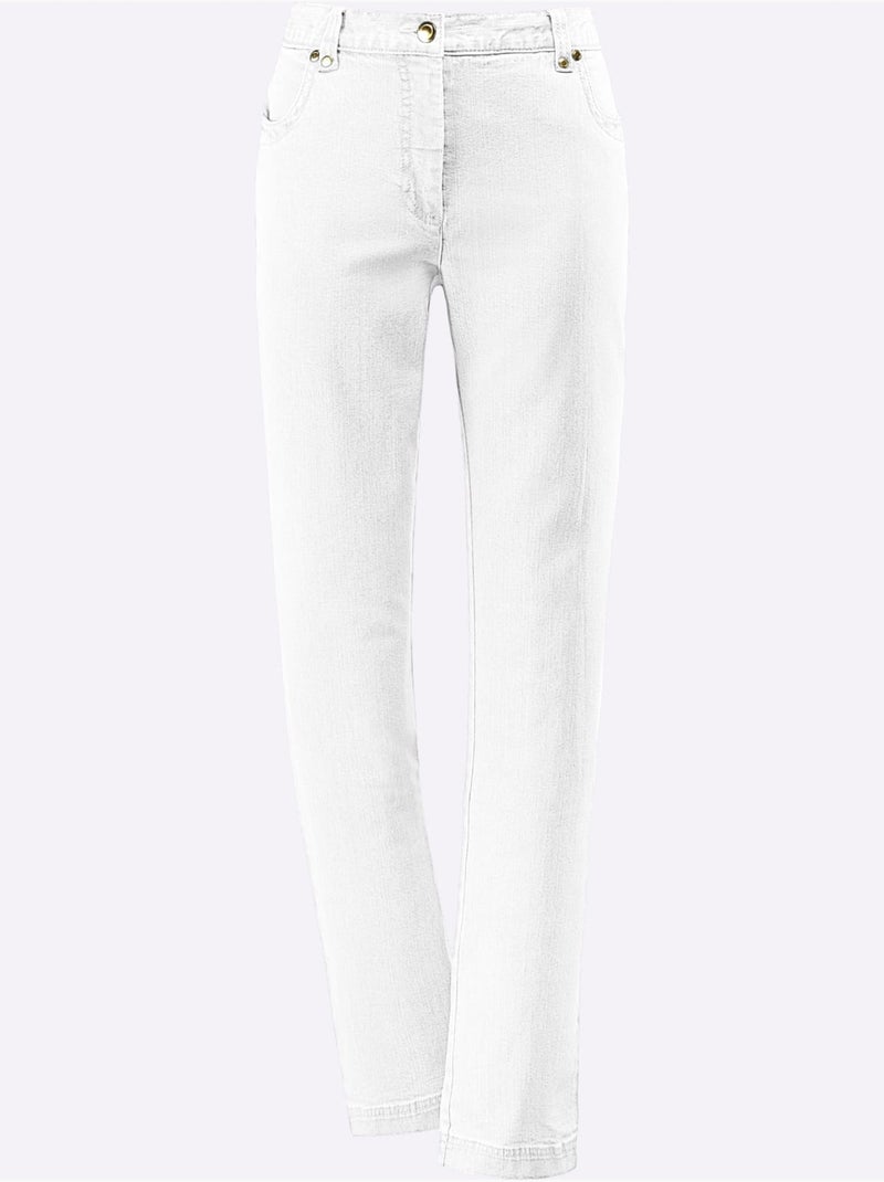 Jean Extensible Qualité Coton - Taille Courte - Witt Blanc - Kiabi