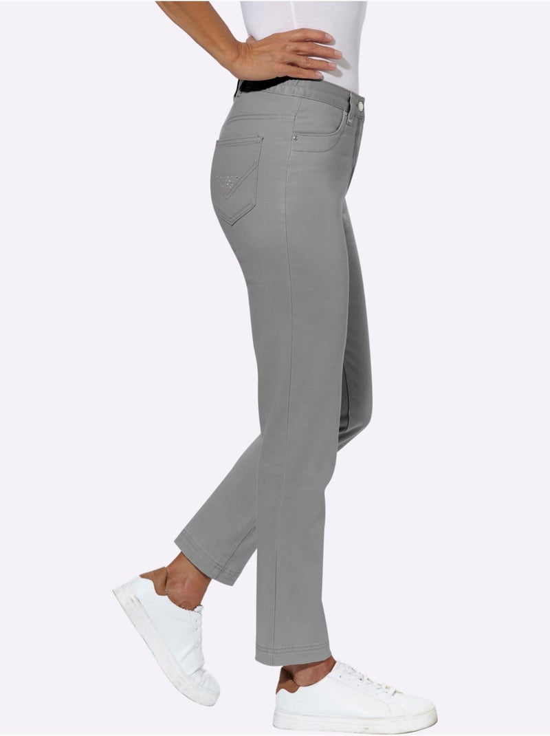 Jean Extensible Qualité Coton - Taille Courte - Witt Gris - Kiabi