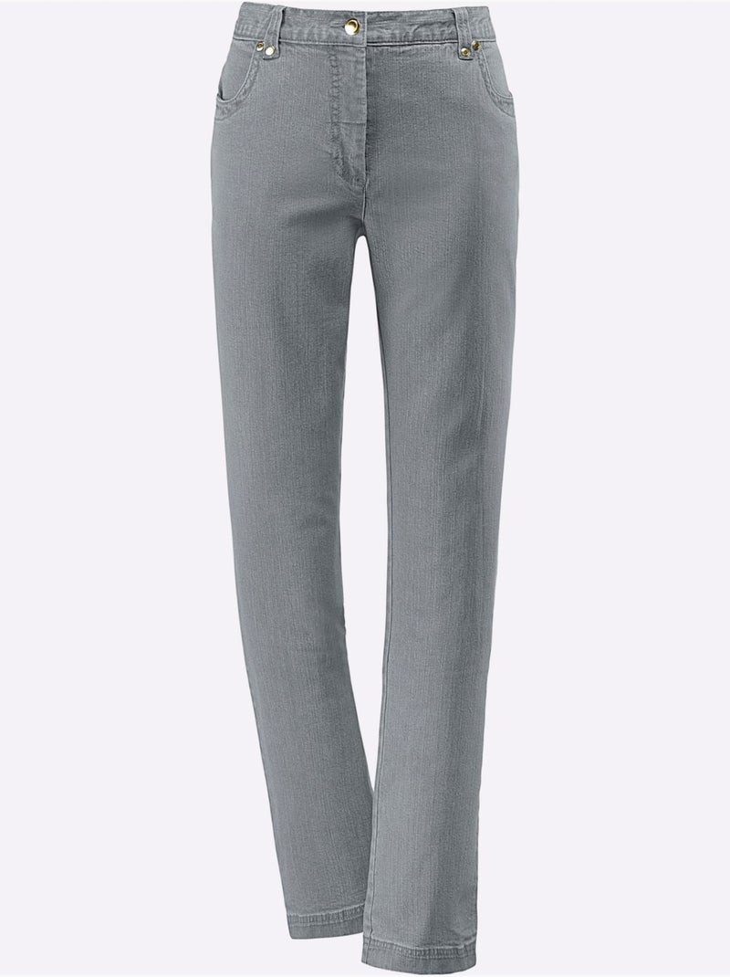 Jean Extensible Qualité Coton - Taille Courte - Witt Gris - Kiabi
