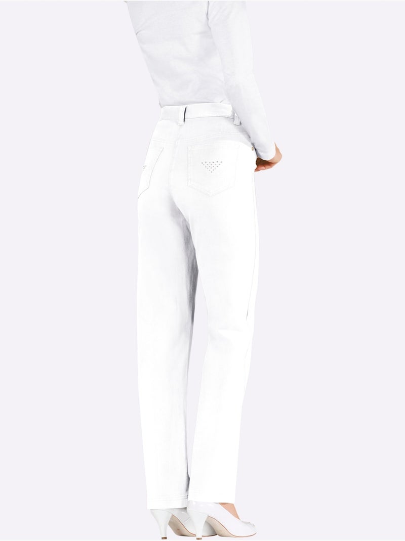 Jean Extensible Qualité Coton - Taille Standard - Witt Blanc - Kiabi