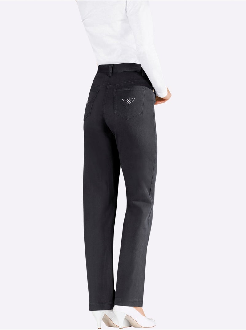 Jean Extensible Qualité Coton - Taille Standard - Witt Noir - Kiabi