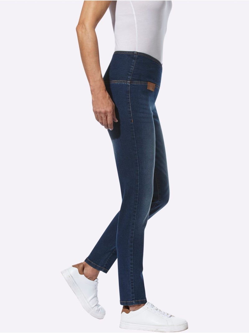 Jean extensible qualité coton doux sur la peau - taille courte - witt Bleu jean - Kiabi