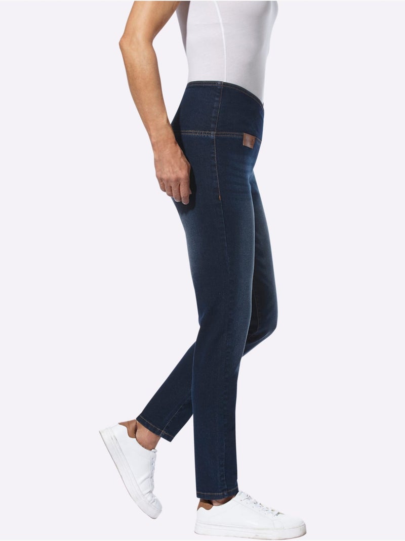 Jean extensible qualité coton doux sur la peau - taille standard - witt Bleu foncé - Kiabi