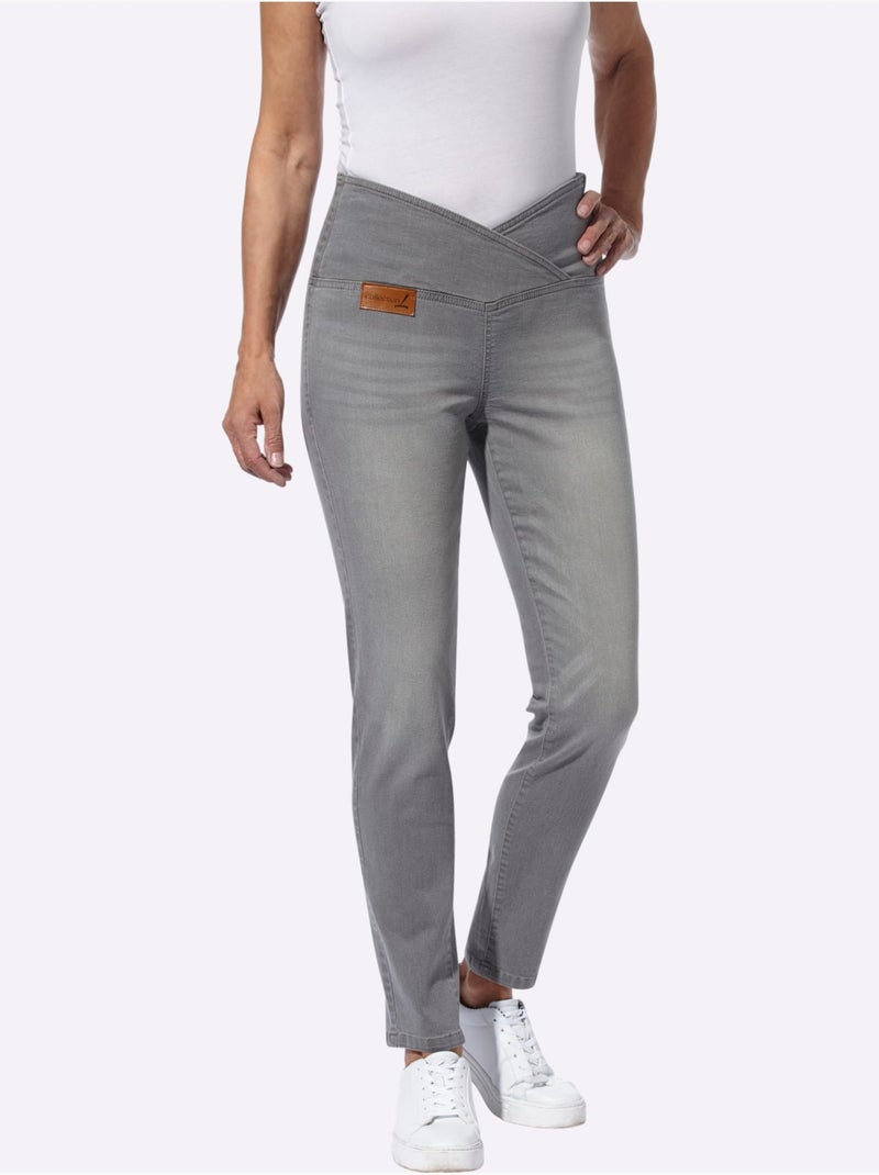 Jean extensible qualité coton doux sur la peau - taille standard - witt Gris Bleu - Kiabi