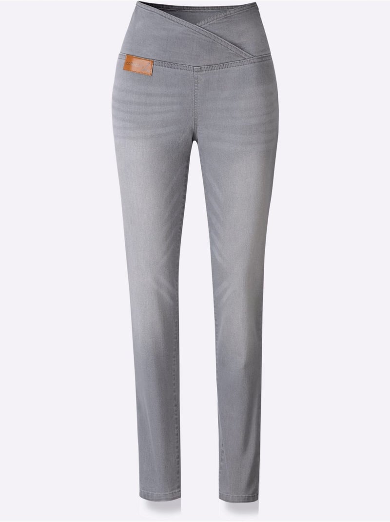 Jean extensible qualité coton doux sur la peau - taille standard - witt Gris Bleu - Kiabi