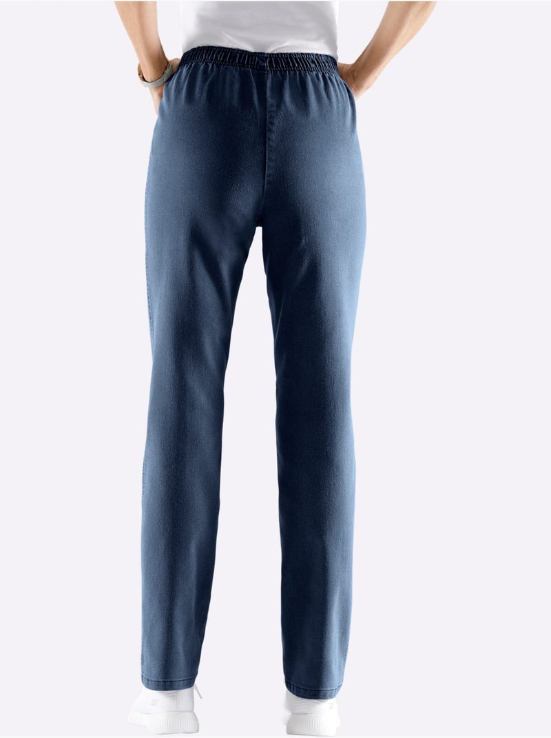 Jean Extensible Qualité Extensible - Taille Courte - Moda Vilona Bleu foncé - Kiabi