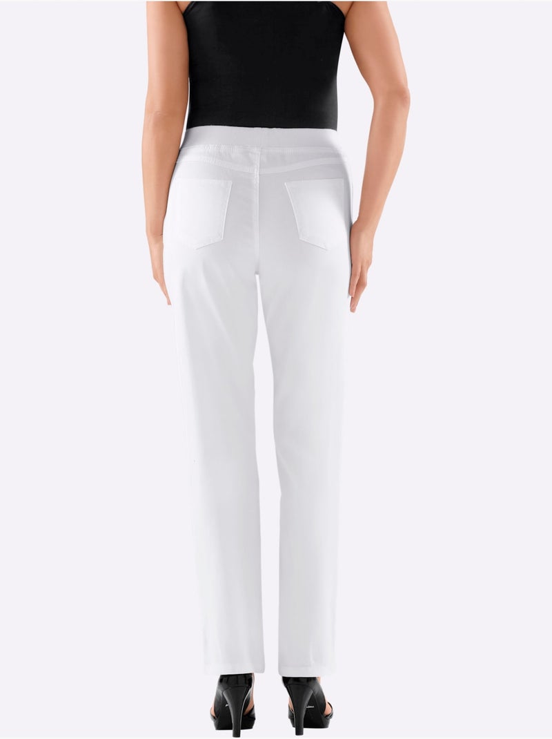 Jean Extensible Qualité Extensible Très Confortable - Taille Courte - Witt Blanc - Kiabi