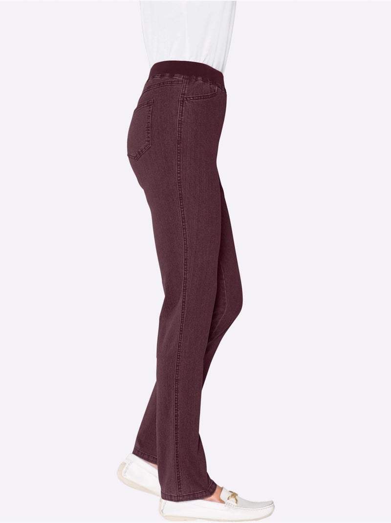 Jean Extensible Qualité Extensible Très Confortable - Taille Extra Courte - Witt Bordeaux - Kiabi
