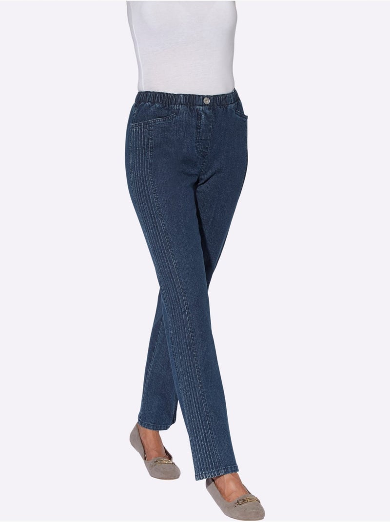 Jean Facile à Enfiler - Taille Courte - Witt Bleu foncé - Kiabi