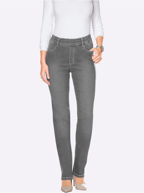 Jean féminin à ceinture élastique avec effet ventre plat - Taille courte - Moda Vilona - Kiabi