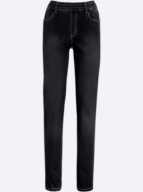 Jean féminin à ceinture élastique avec effet ventre plat - Taille standard - Moda Vilona - Kiabi Jean féminin à ceinture élastique avec effet ventre plat - Taille standard - Moda Vilona - Kiabi