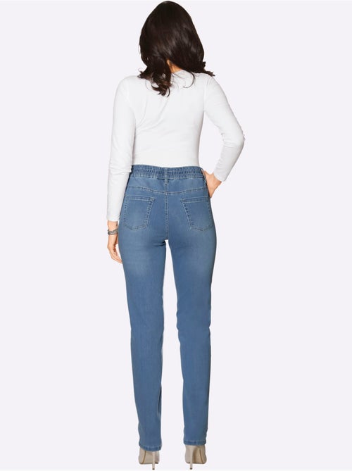 Jean féminin avec ceinture élastique et effet ventre plat - Taille standard - Moda Vilona - Kiabi