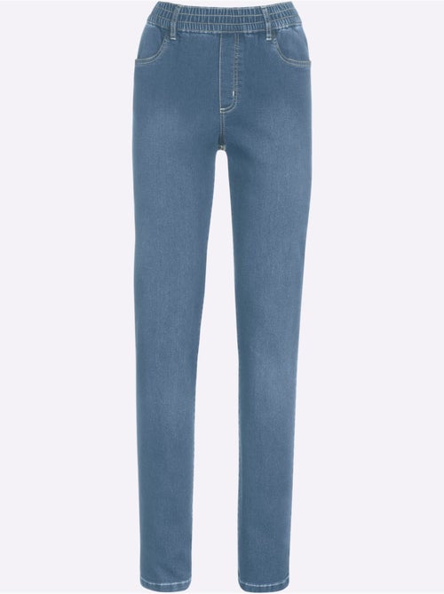 Jean féminin avec ceinture élastique et effet ventre plat - Taille standard - Moda Vilona - Kiabi