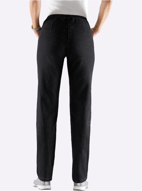 Jean femme à taille élastique avec poches et boutons argentés - taille standard - Moda Vilona - Kiabi Jean femme à taille élastique avec poches et boutons argentés - taille standard - Moda Vilona - Kiabi
