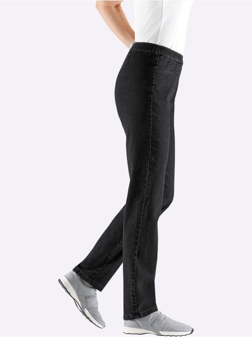 Jean femme confortable avec ceinture élastique et poches avant - Taille courte - Moda Vilona - Kiabi Jean femme confortable avec ceinture élastique et poches avant - Taille courte - Moda Vilona - Kiabi