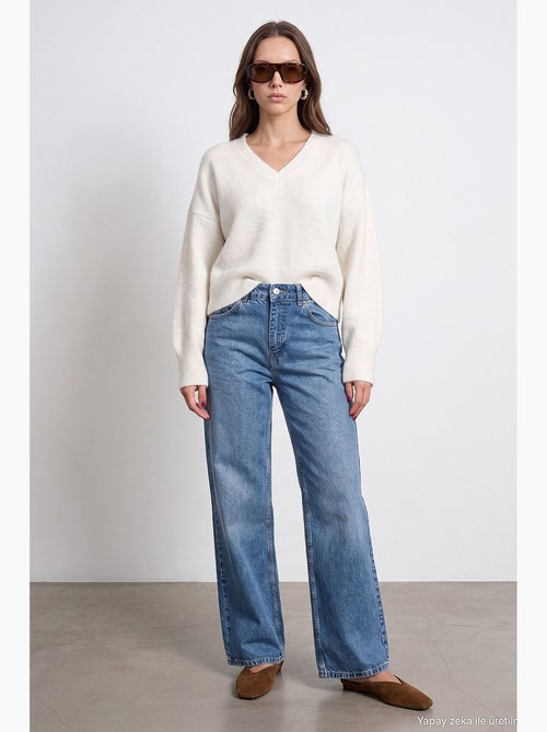 Jean femme coupe droite dilvin - Kiabi Jean femme coupe droite dilvin - Kiabi