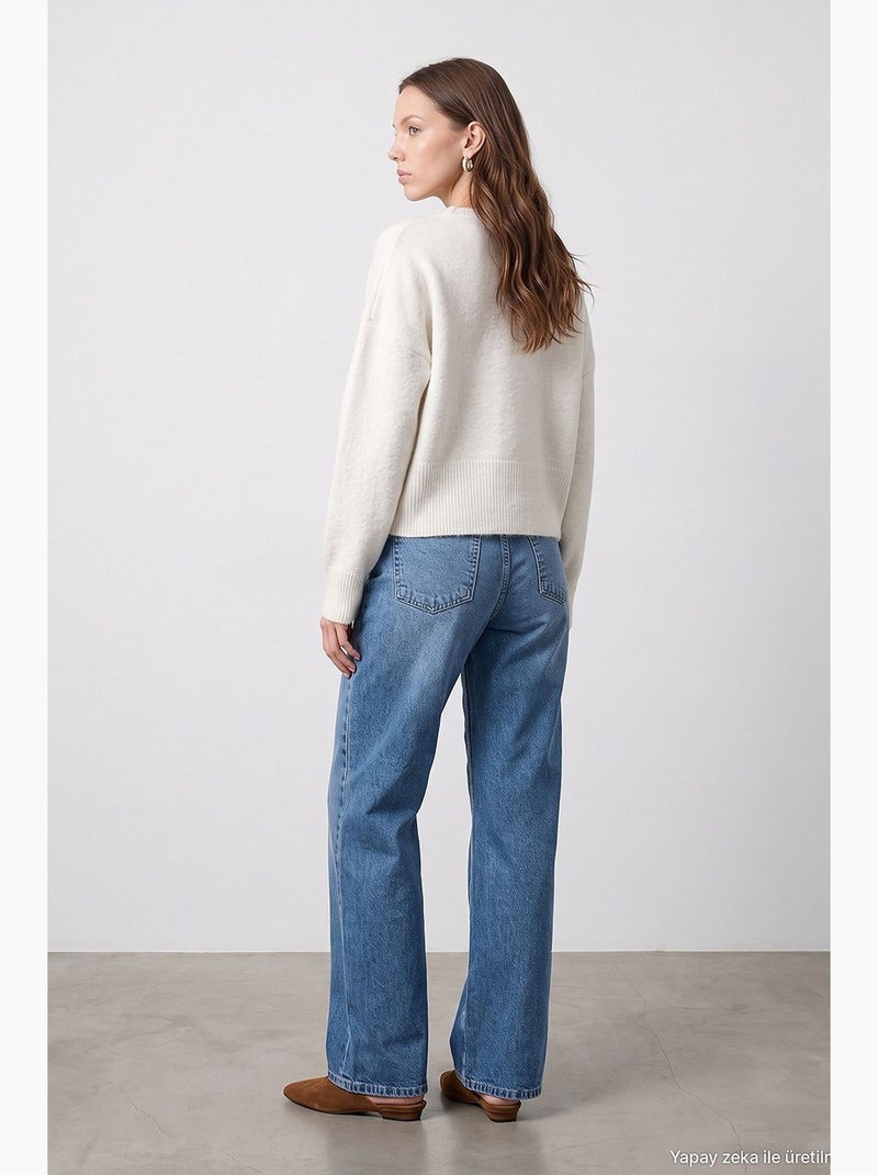 Jean femme coupe droite dilvin Bleu saphir - Kiabi