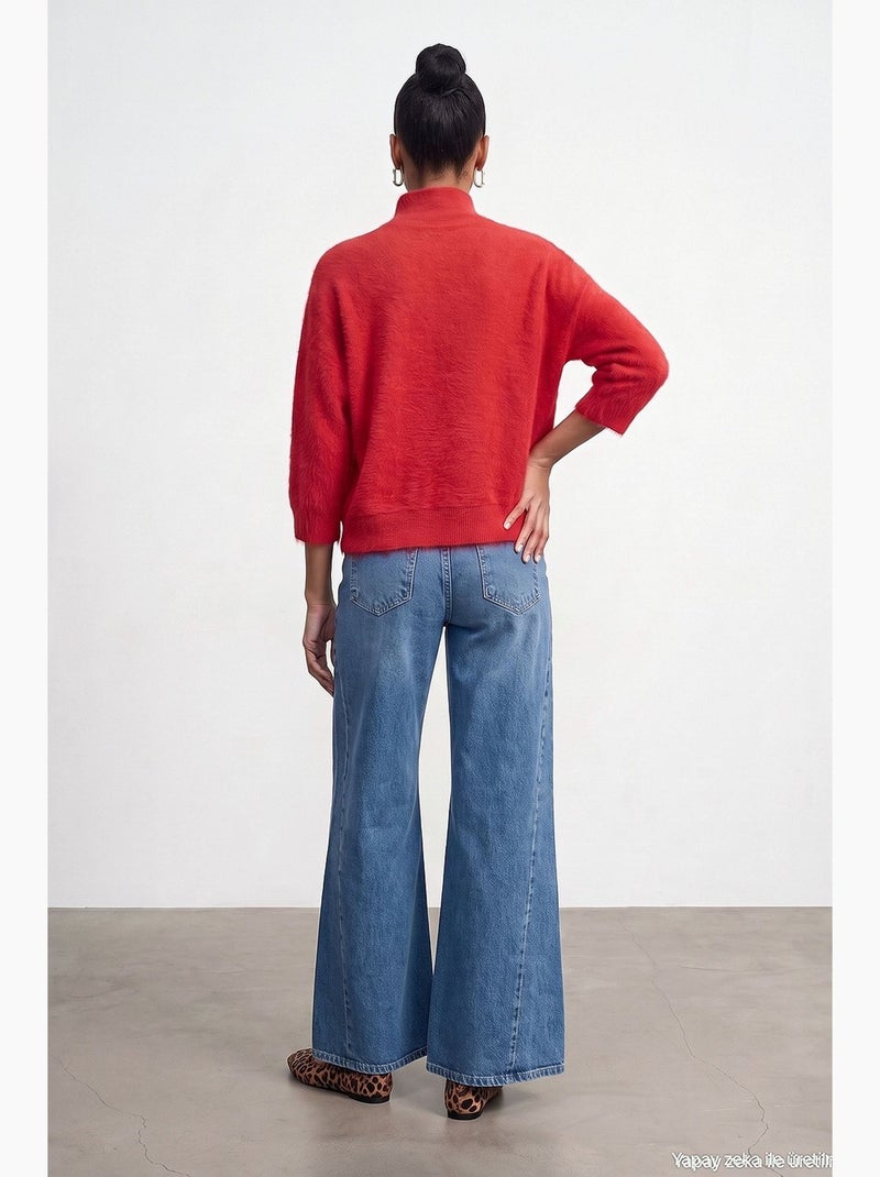 Jean femme coupe droite dilvin Bleu saphir - Kiabi