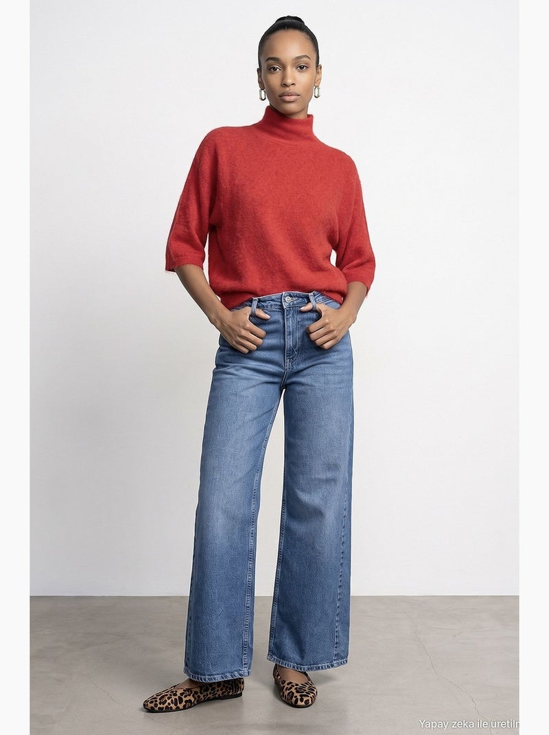 Jean femme coupe droite dilvin Bleu saphir - Kiabi