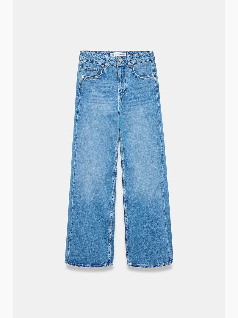Jean femme coupe droite dilvin Bleu saphir - Kiabi