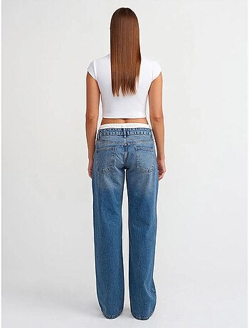 Jean femme coupe droite, taille mi-haute dilvin