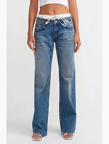 Jean femme coupe droite, taille mi-haute dilvin