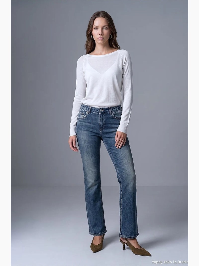 Jean femme dilvin Bleu saphir - Kiabi