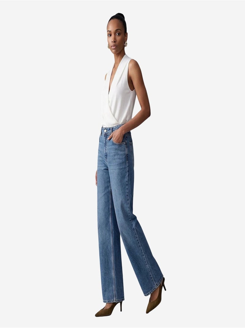 Jean femme dilvin Bleu saphir - Kiabi