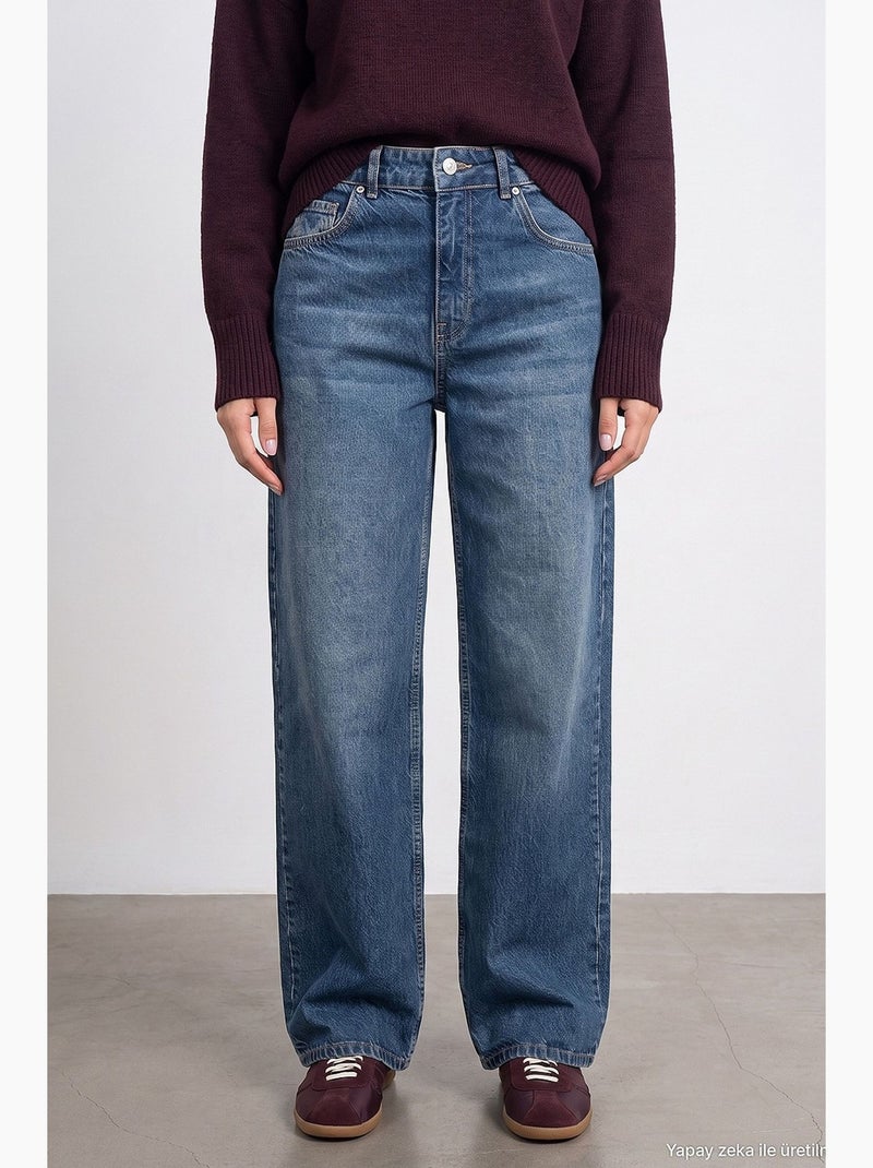Jean femme dilvin Bleu saphir - Kiabi