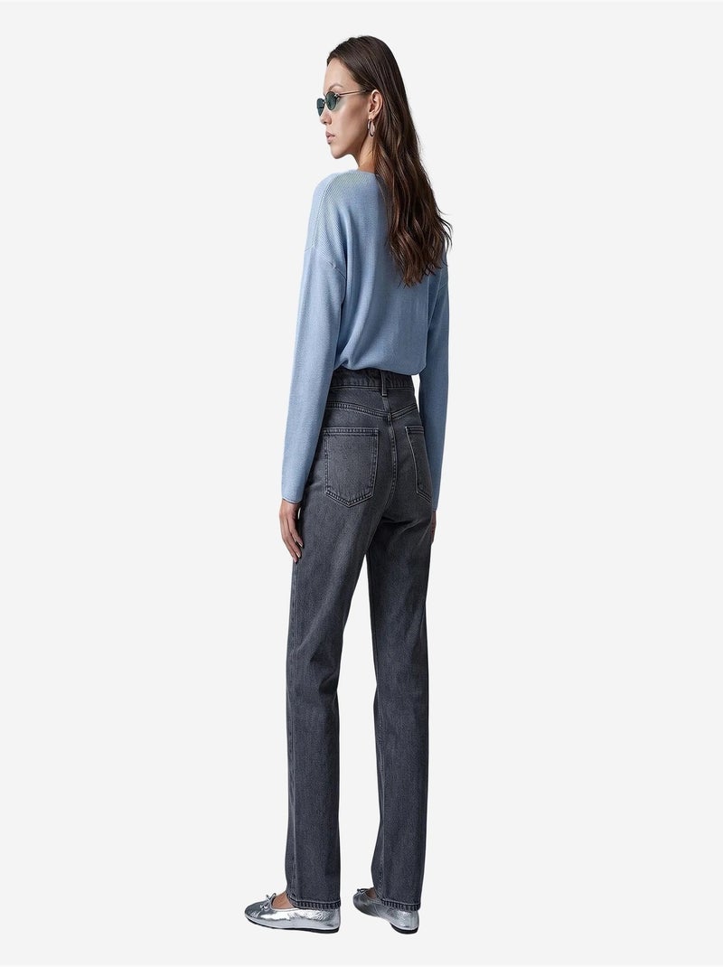 Jean femme dilvin Gris Noir - Kiabi