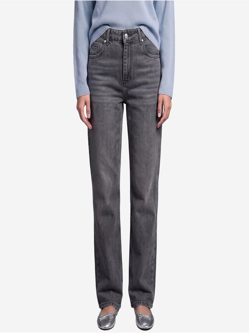 Jean femme dilvin Gris Noir - Kiabi