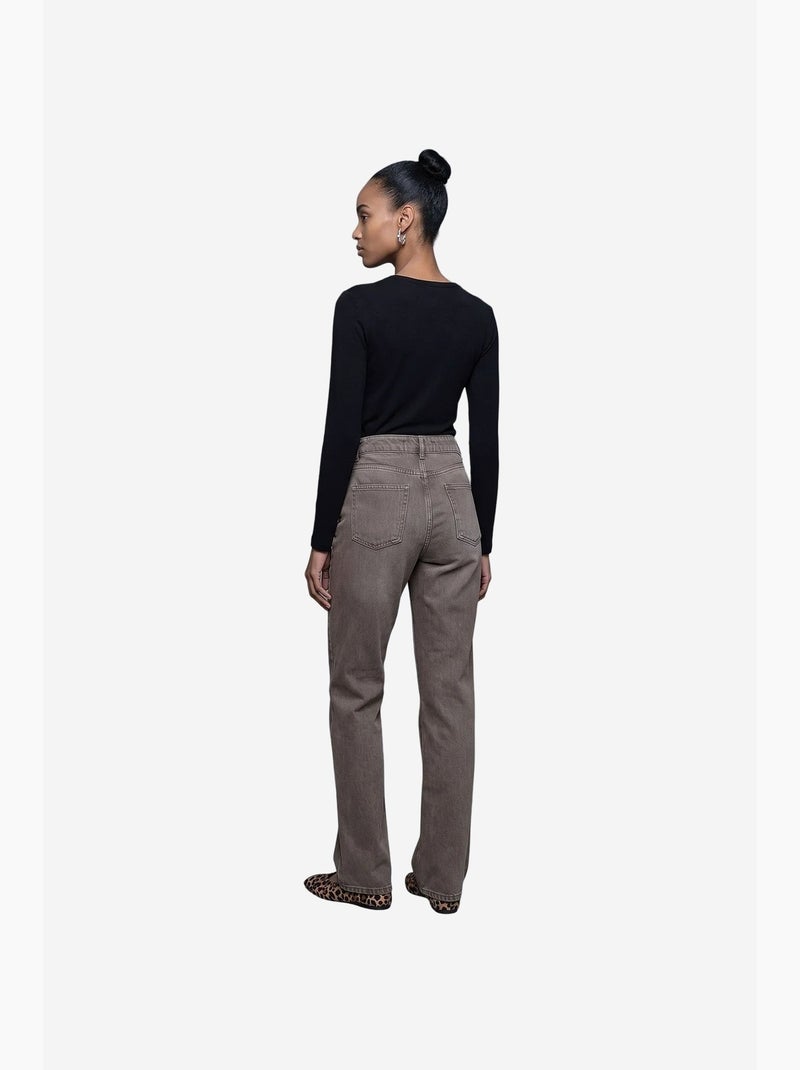 Jean femme dilvin Taupe - Kiabi