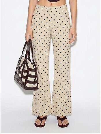 Jean femme évasé à taille mi-haute et pois lucci