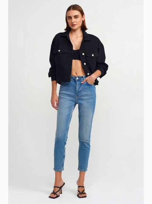 Jean femme slim droit taille haute dilvin - Kiabi Jean femme slim droit taille haute dilvin - Kiabi