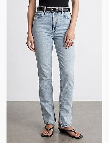 Jean femme taille haute à jambe droite dilvin