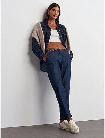 Jean femme taille haute à jambe droite dilvin
