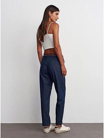 Jean femme taille haute à jambe droite dilvin