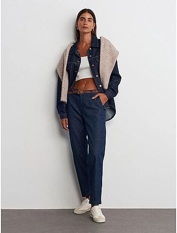 Jean femme taille haute à jambe droite dilvin