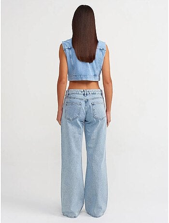 Jean femme taille haute à jambe large dilvin