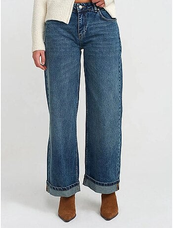 Jean femme taille haute à jambe large dilvin