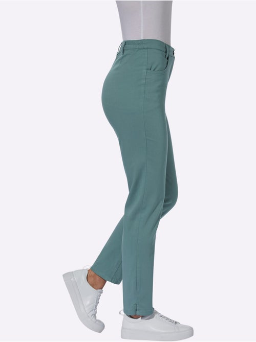 Jean femme taille haute avec ceinture élastique et 2 poches - Taille standard - Moda Vilona - Kiabi