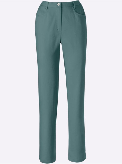 Jean femme taille haute avec ceinture élastique et 2 poches - Taille standard - Moda Vilona - Kiabi